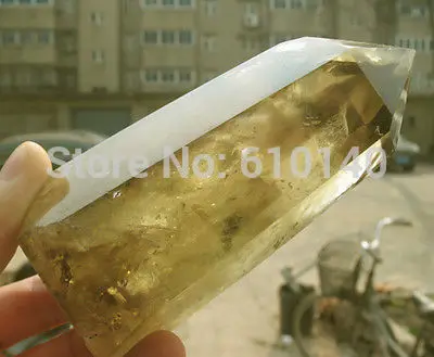 

free shipping AAA+++ 465G NATURAL CITRINE YELLOW QUARTZ CRYSTAL POINT Healing Block Cube Pillar