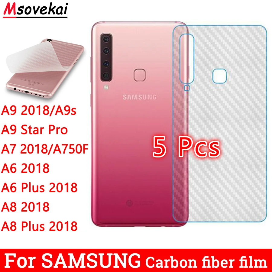

5Pcs 3D Carbon Fiber Back Screen Protector for Samsung Galaxy A7 2018 A9 2018 A8 A6 Plus 2018 A9 Star Pro A750F Protective Film