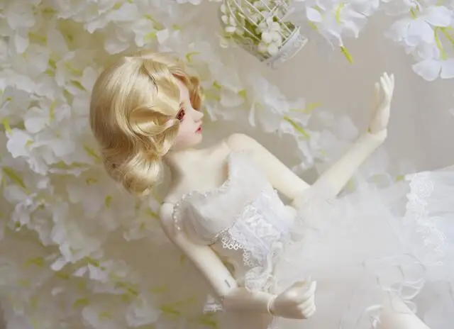 Новинка Классическое белое кружевное свадебное платье со шлейфом 1/3 1/4 BJD Кукла SD