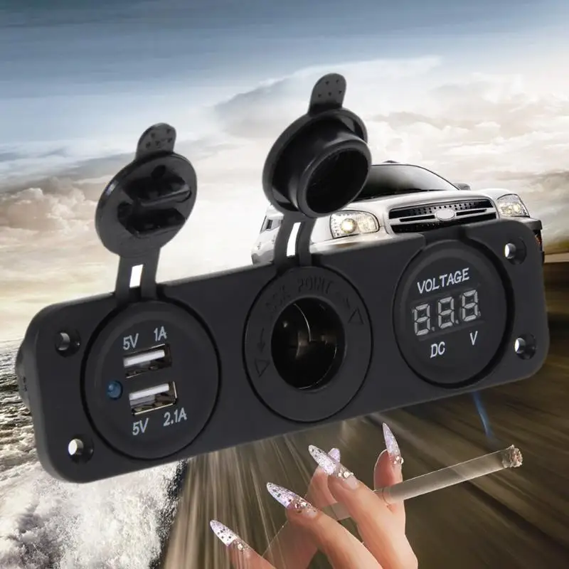 

2019 12V Dual USB Car Cigarette Lighter Socket Splitter 12V Charger Power Adapter Outlet car Accessories New Arrive