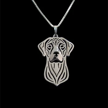 

Rhodesian Ridgeback - Gold and silver pendant and necklace jewelry Simple abstract animal free ship