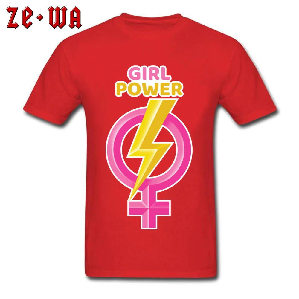 Summer Girl Power Geek Short Sleeve Summer/Fall T Shirt 2018 O-Neck Pure Cotton Tee Shirts Male T-shirts Drop Shipping Girl Power red