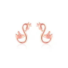 2018 New Style Swan Earring Stud Luxury 18K Gold White Yellow Rose 3 Colors Duck Stud Earrings For Women AU750 Jewelry 0.35g цена 2018 New Style Swan Earring Stud Luxury 18K Gold White Yellow Rose 3 Colors Duck Stud Earrings For Women AU750 Jewelry 0.35g цены онлайн