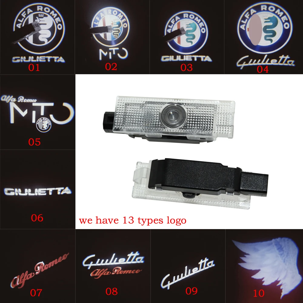 

Car LED Door Courtesy Logo Light Shadow Laser Projector LED Welcome Lights For Alfa Romeo 159 147 LED Door Courtesy Logo Light