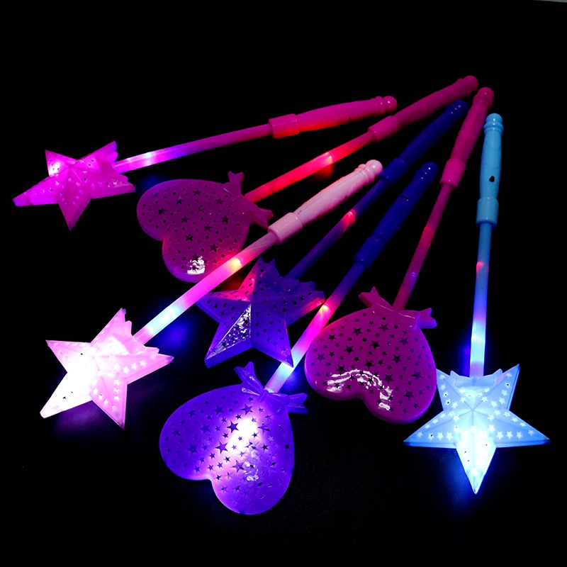 Волшебная палочка со звездой вечерние концерты Рождество Хэллоуин Детский подарок игрушка светящаяся Фея пентаграмма флэш-палка мигающие светящиеся палочки