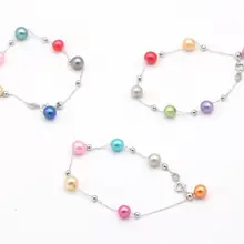 Цена 925 браслеты из стерлингового серебра с 6 класса ААА круглый жемчуг цветной круглый жемчуг N80