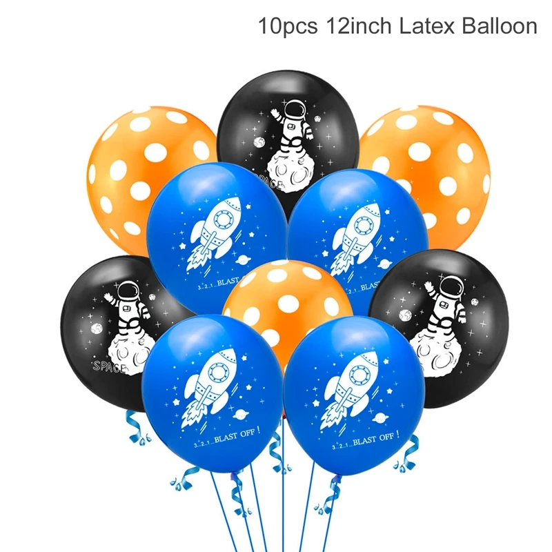 Astronaut Rocket Latex Balloons Outer Space Party Supplies Space Theme Birthday Party Decoration Kids Baby Shower Decor For Boy