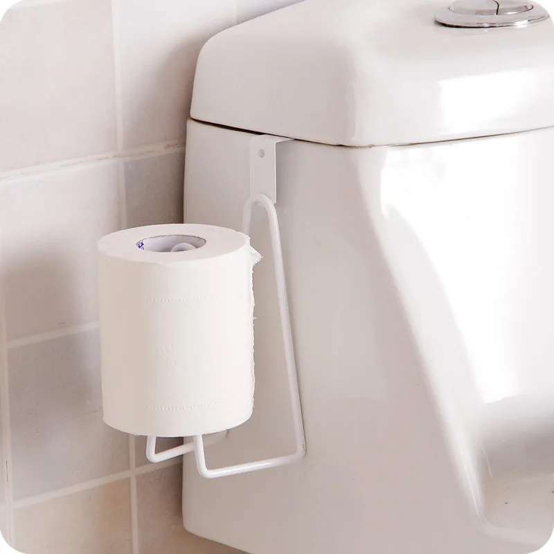 

19cm Metal Toilet Roll Paper Holder Door Back Hanging Towel Roll Tissue Rack Kitchen Cupboard Paper Storage Bathroom Accessories