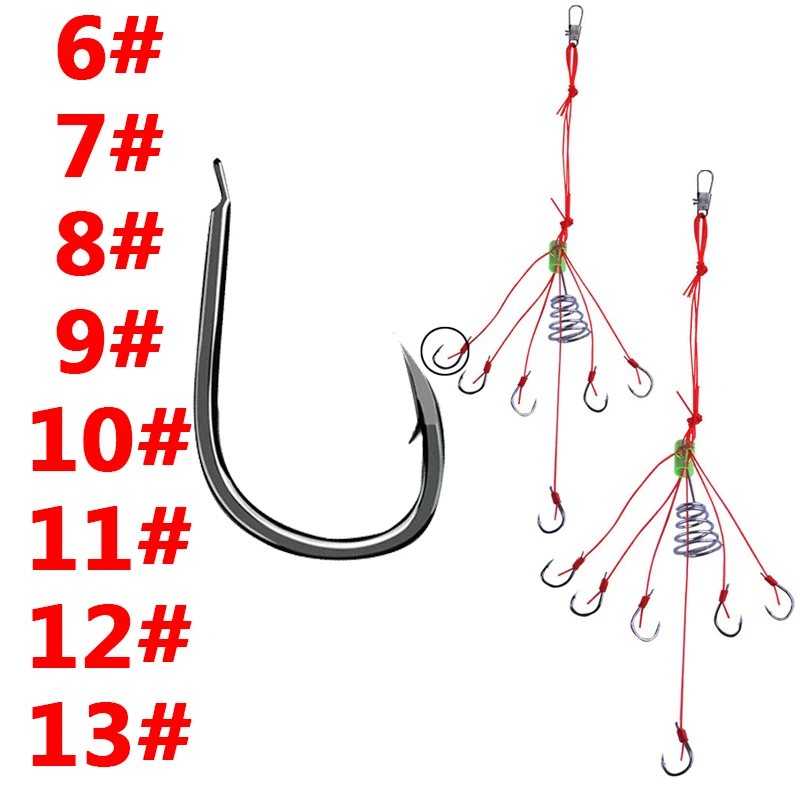 

2pcs 8 Size High Carbon Steel Fishing Explosion Hook Capture off Sharp Fishhook Carp Lure Line Tackle Tool Set To Catch Fish