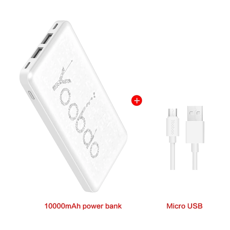 Yoobao внешний аккумулятор 10000 мАч для Xiaomi Mi5 тонкий внешний аккумулятор портативное зарядное устройство Внешний аккумулятор для iPhone 7 повербанк для samsung 8 - Цвет: White