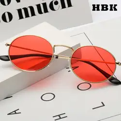 HBK Овальный Modis солнцезащитные очки Винтаж Óculos небольшой металлический каркас Для женщин Для мужчин Брендовая Дизайнерская обувь 2019