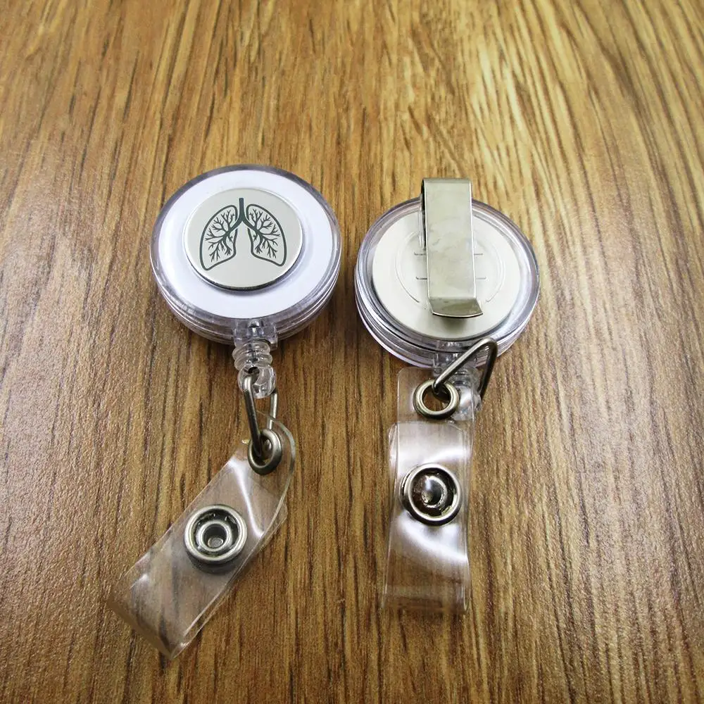 

3pcs/lot Anatomical Lungs ID Badge Reel for Docter Nurse Teacher Student retractable recoil id badge holder work fun
