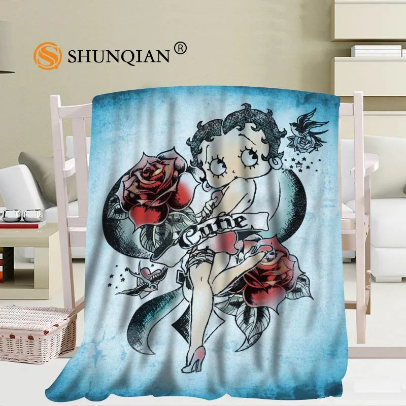 На заказ Betty Boop одеяло офисный диван одеяло портативное мягкое одеяло кровать самолет путешествия взрослый домашнее полотенце - Цвет: Blanket