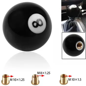

Round Car Gear Knob Billiard Ball Shifter Lever Universal Cover With Thread Adapters