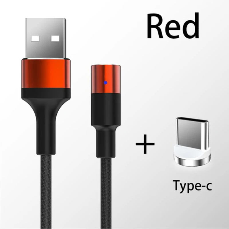 Магнитный кабель 3А для быстрой зарядки Micro usb type-C Шнур для iPhone 11Pro Xs Max samsung s10 Xiaomi Магнитный зарядный usb-кабель для передачи данных - Тип штекера: Red for Type C