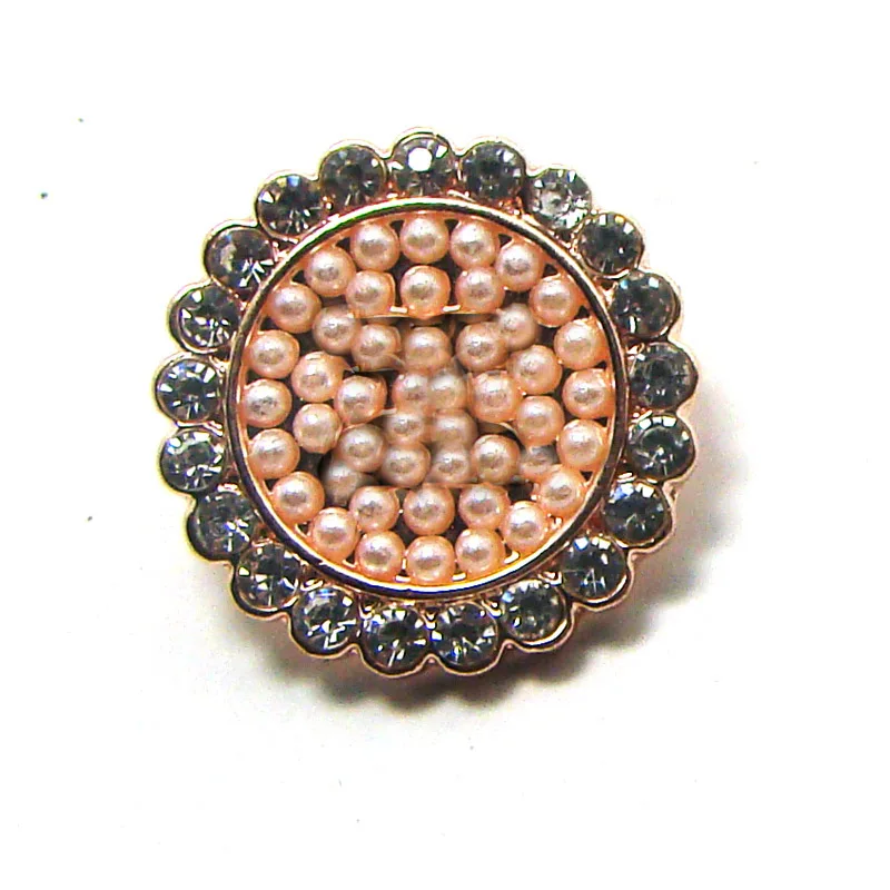 

New crystals pearl rose gold metal enamel charm 12pcs lot free shipping fashion flatback shank buttons decoration accessories