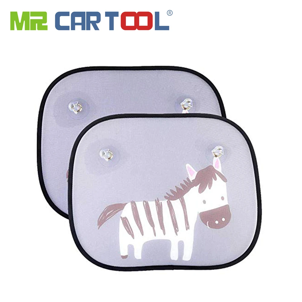 1 Pair Car Baby Sun Visor 36*44CM Cartoon Foldable Zebra Suction