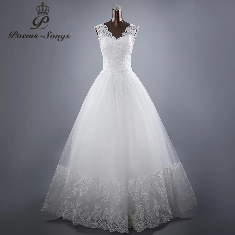 Poems Songs 2017 high quality custom made V neck style Wedding dresses