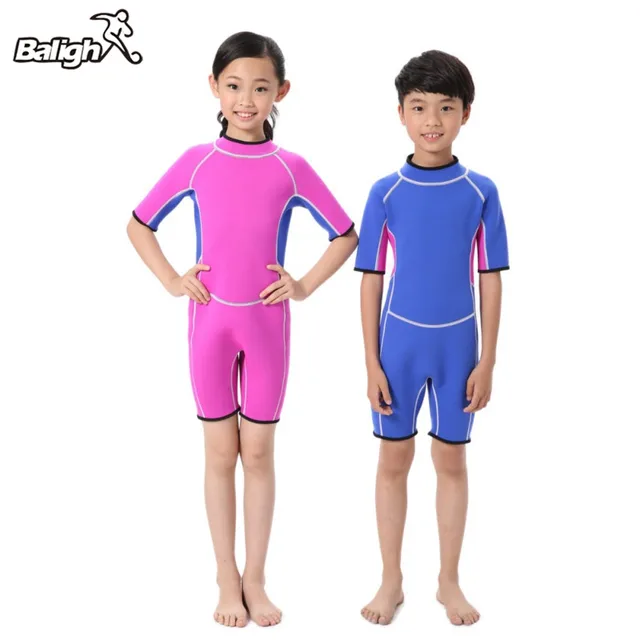 Cheap Hot Children's Anti-UV Short Sleeve Siamese Diving Suits Children Wetsuit Surf Clothing Swimwear New Diving Kid Suits