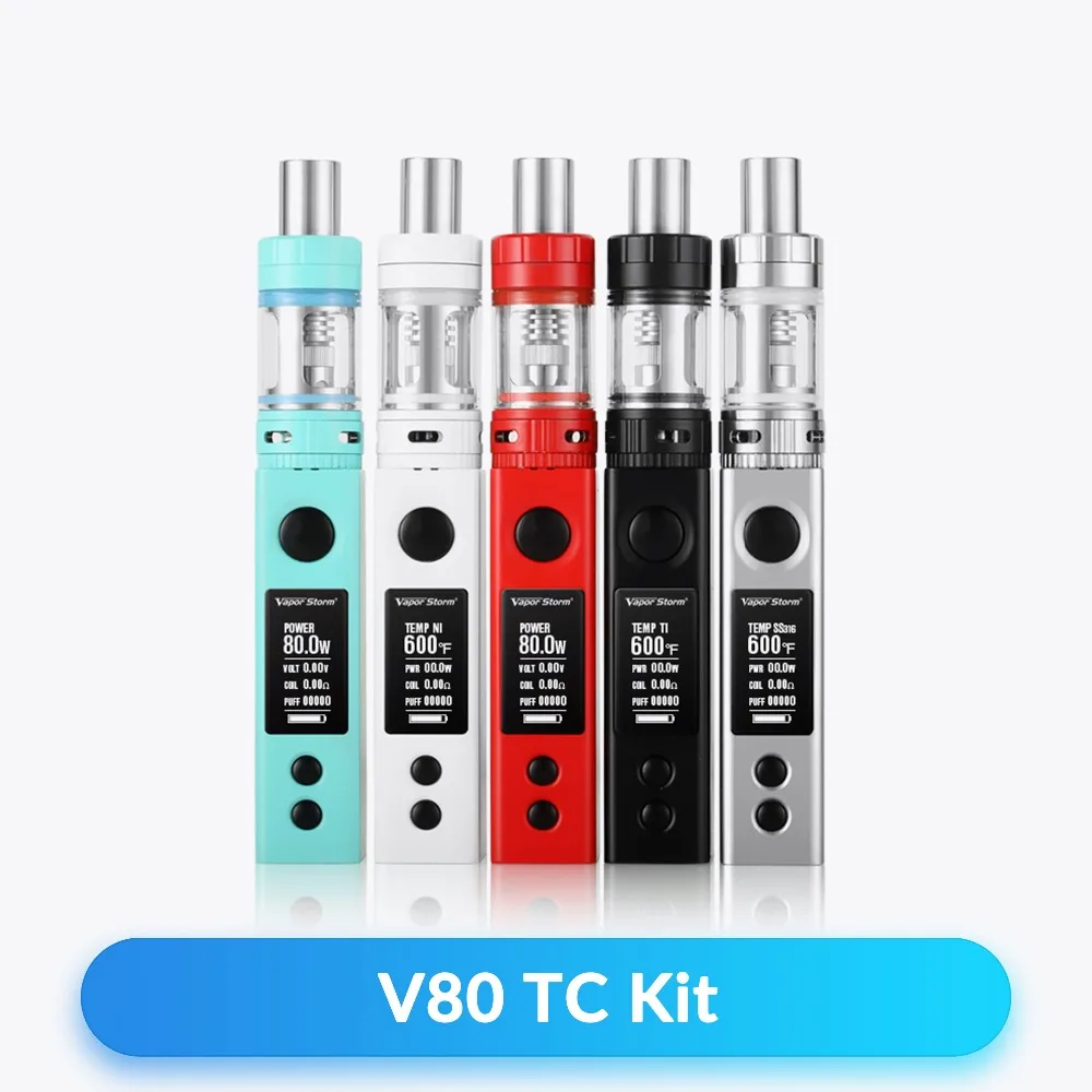 

Original Vapor Storm V80 TC 80W Box Mod Sub Ohm Temperature Control No 18650 Battery for Electronic Cigarette Hookah RDA RTA