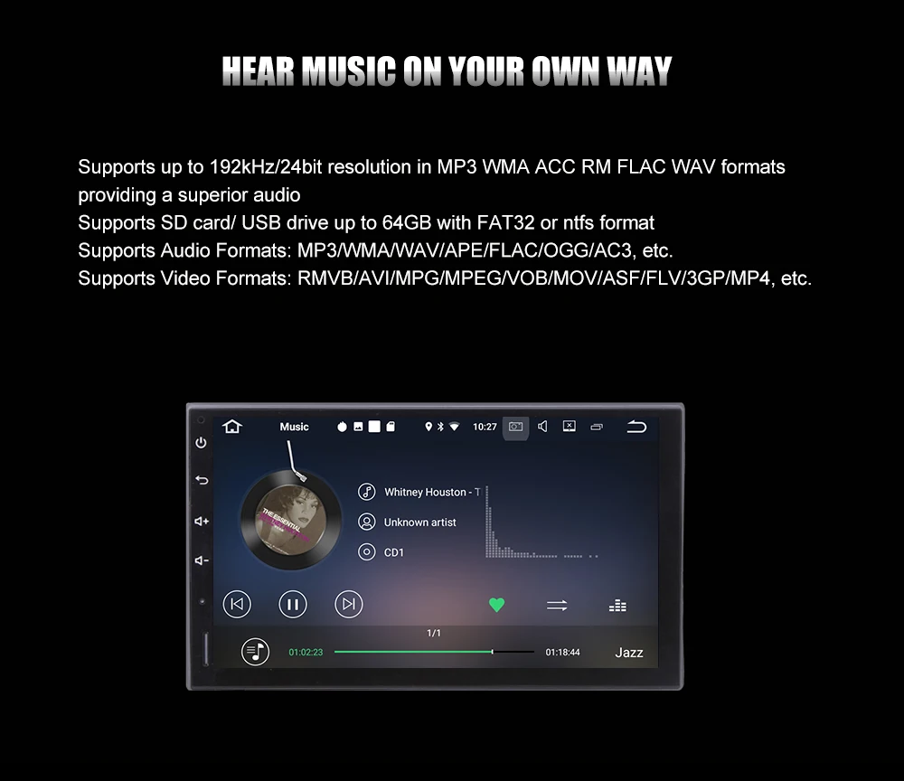 Excellent Dasaita 7" Android 8.1 Car GPS Player Navi for Universal Car Console Size  176mm*102mm with 2G+16G Quad Core Autoradio 4G 13