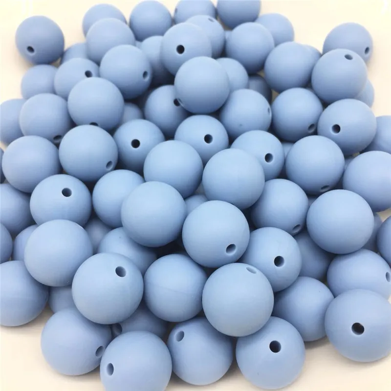 

10PCS Power Blue 12-17 MM Baby Nursing Accessories Silicone Bead Food Grade DIY Jewelry Baby Nursing Bracelet Silicone Beads