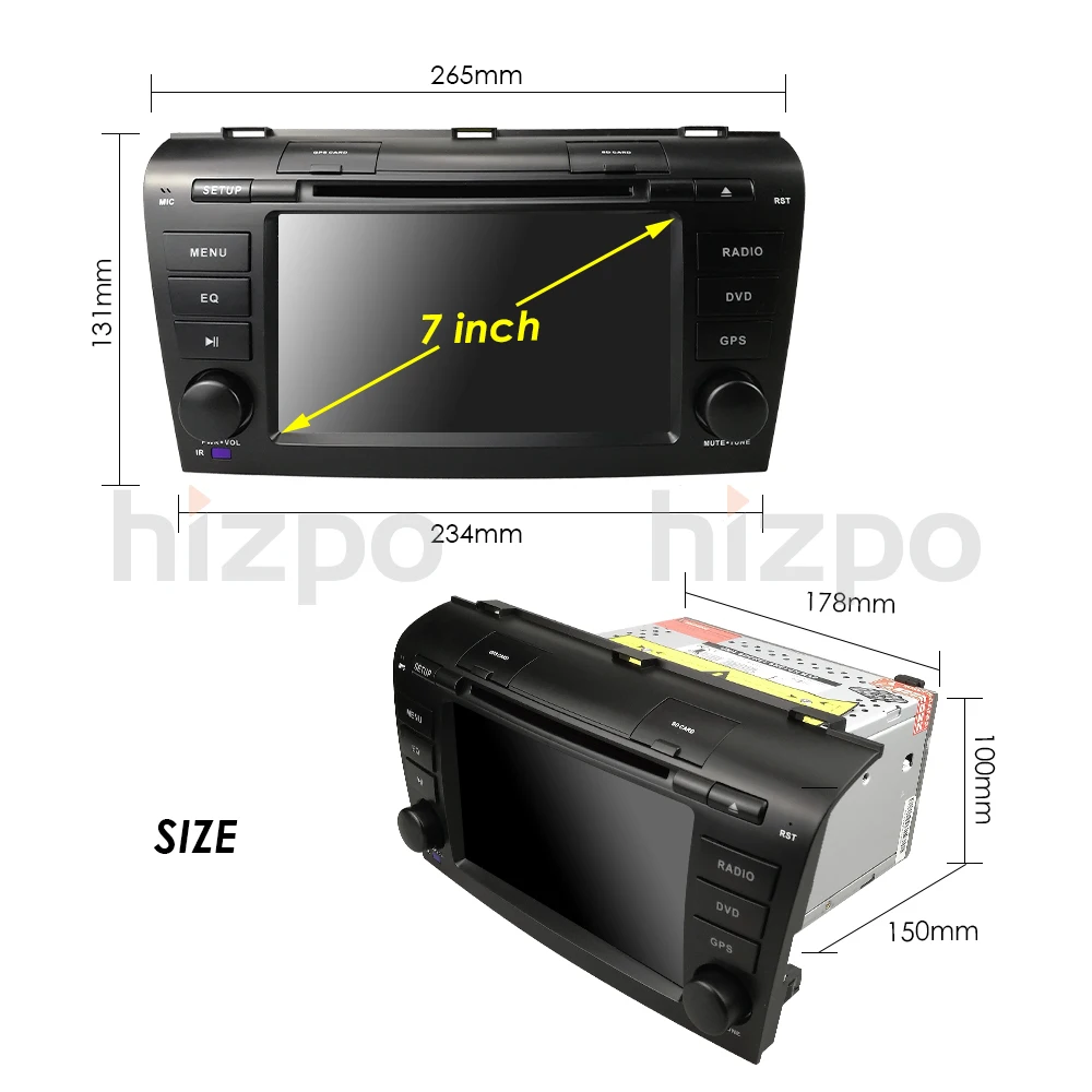 Cheap 2GRAM 4G WIFI1024*600 Quad Core Android 8.1 Fit MAZDA 3 MAZDA3 2004 2005 2006 2007 2008 2009 Car DVD Player Navigation GPS Radio 4