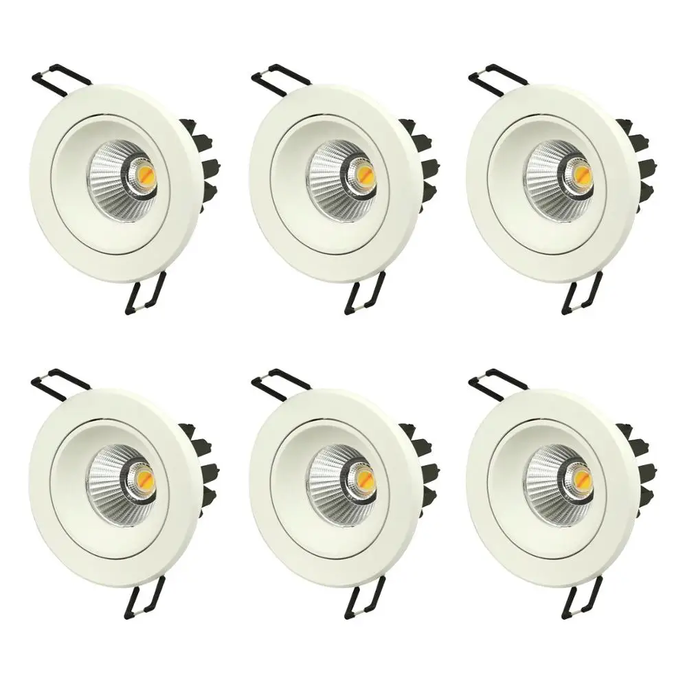 

10W 2000K-3000K Dimmable CRI>90RA 38degree Cutout82mm 110/220VAC Special design color change COB Anti-glare LED downlight