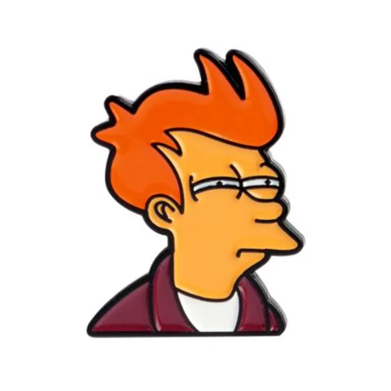 

WKOUD Philip J. Fry Pins TV Show Futurama Pins Brooches Hard enamel pins Badges Pinback Brooches for men women