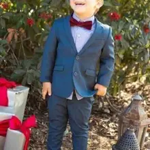 Bule/Детские костюмы с двумя пуговицами; Custome Homme; модные смокинги для свадьбы; костюмы для мальчиков; комплект детской одежды для торжественных случаев(куртка+ штаны+ галстук-бабочка