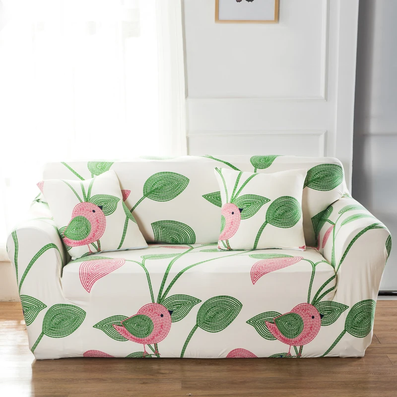 

Polyester Sofa Cover Elastic Spandex Stretch Sofa Fabric Cover Slipcover Cartoon Bird Print L Shaped Sofa Cover for Living Room