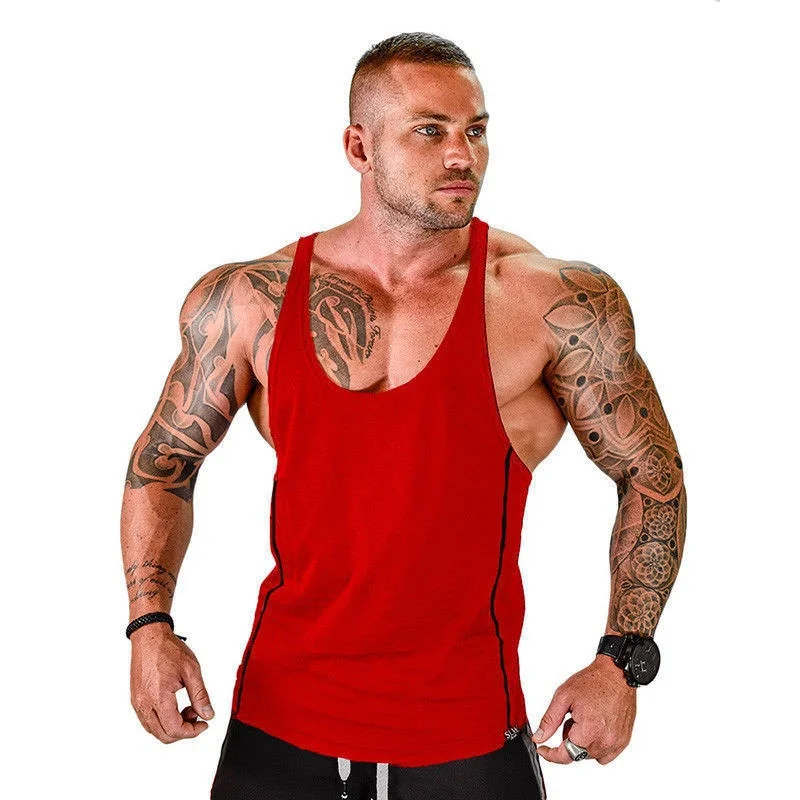 

Men's Cotton Tank Top Brand New men fashion tank tops vest for men Fitness workout tank tops weight vest men gym shirt