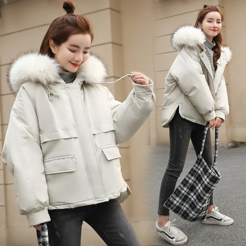 Orwindny 2018 Plus Size Loose Short Winter Parkas For Girls Thicken