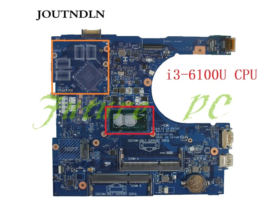 JOUTNDLN для Dell Inspiron 5559 материнская плата ноутбука LA-D071P DDR3L 88XGN 088XGN фонарь с