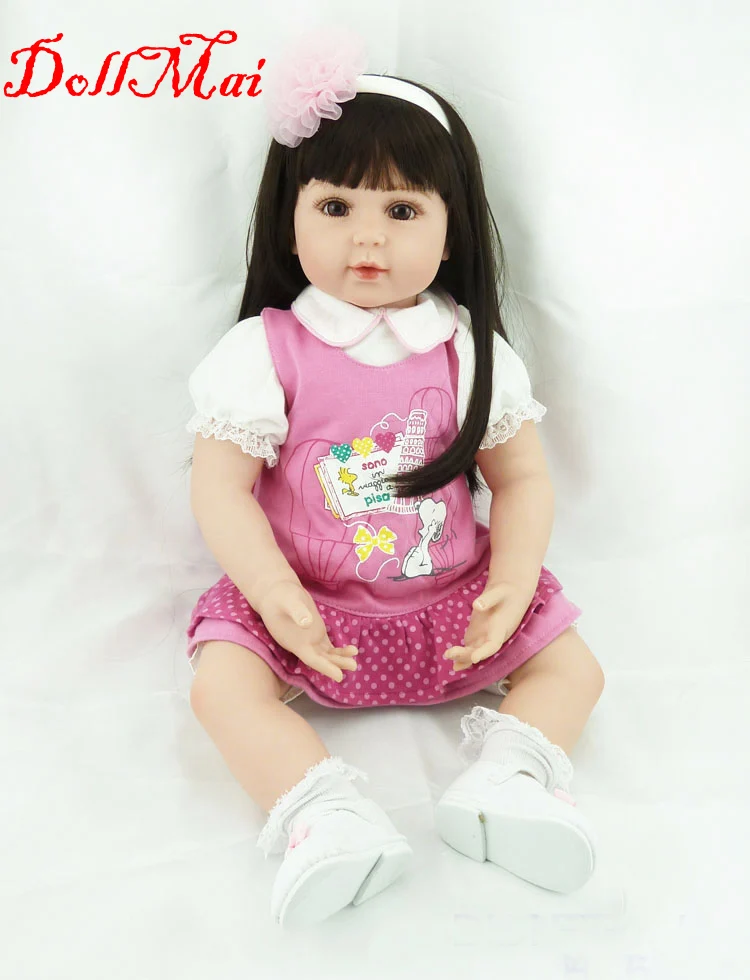 

DollMai 22" princess girl doll reborn lifelike silicone vinyl Toddler baby dolls for children gift baby bonecas reborn menina