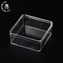 Квадратные пластиковые контейнеры для ювелирных изделий, прозрачные, 94x95x40 мм