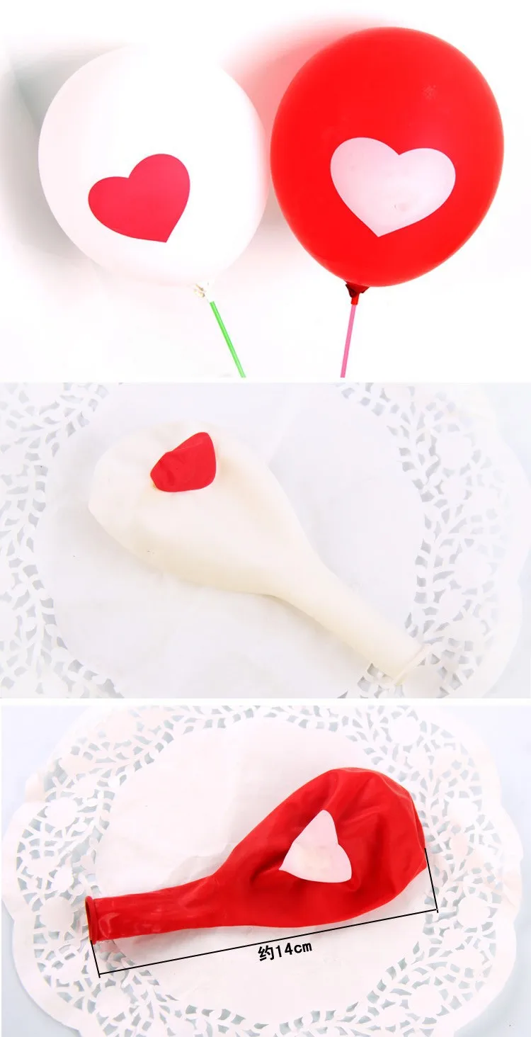HAOCHU 50 шт. 12 дюймов красный белый с сердцем любовь шары из латекса для украшения дня рождения Balon festa воздущные шары детские игрушки