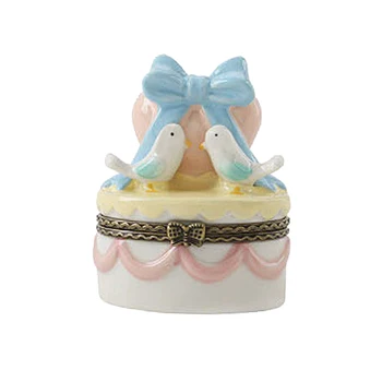 

Cute Ceramics Trinket Jewelry Box Necklace Storage Dresser Decor-Pigeons