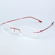 Для женщин Легкий ультралегкие очки без оправы памяти рамка из титанового оправа зрелище рецептурные оптические оправы очки для чтения при близорукости