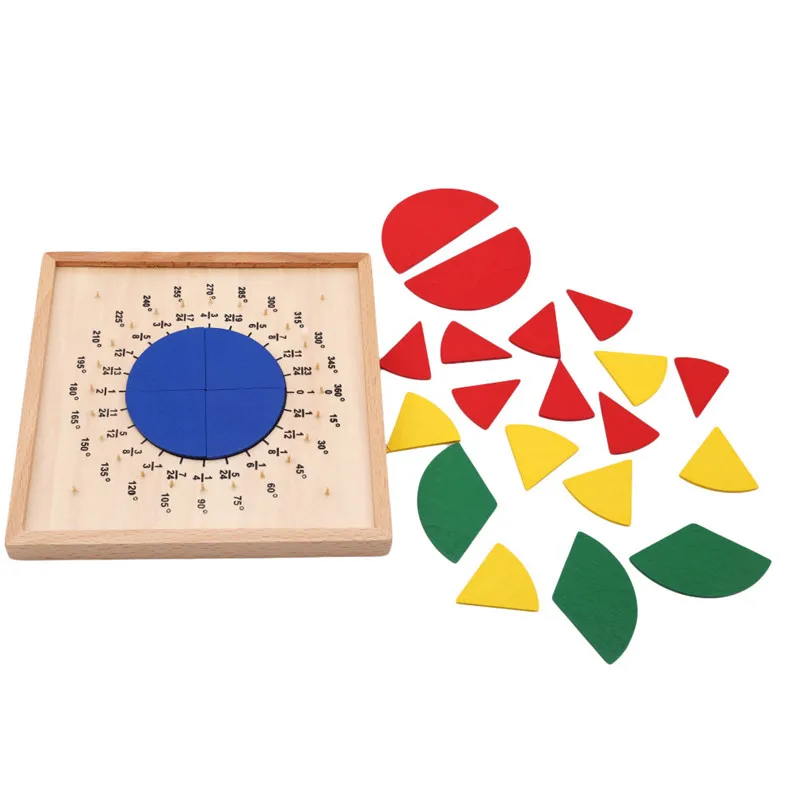 Baby Math Toy Child Early Educational Toys Circular Mathematics Fraction Division Teaching Montessori Board Wooden Toys Gift