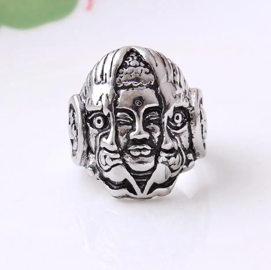 

Fashion Men's Punk Ring Angel and Devil Ring A thought becomes a Buddha, a thought a demon
