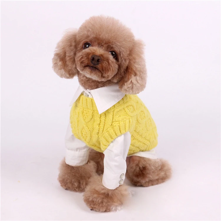 XS-2XL теплые зимние свитер для собаки свитера джентльмен щенок одежда Vestidos жилет пальто для кошек, домашних животных, собак Вязаная одежда Новинка