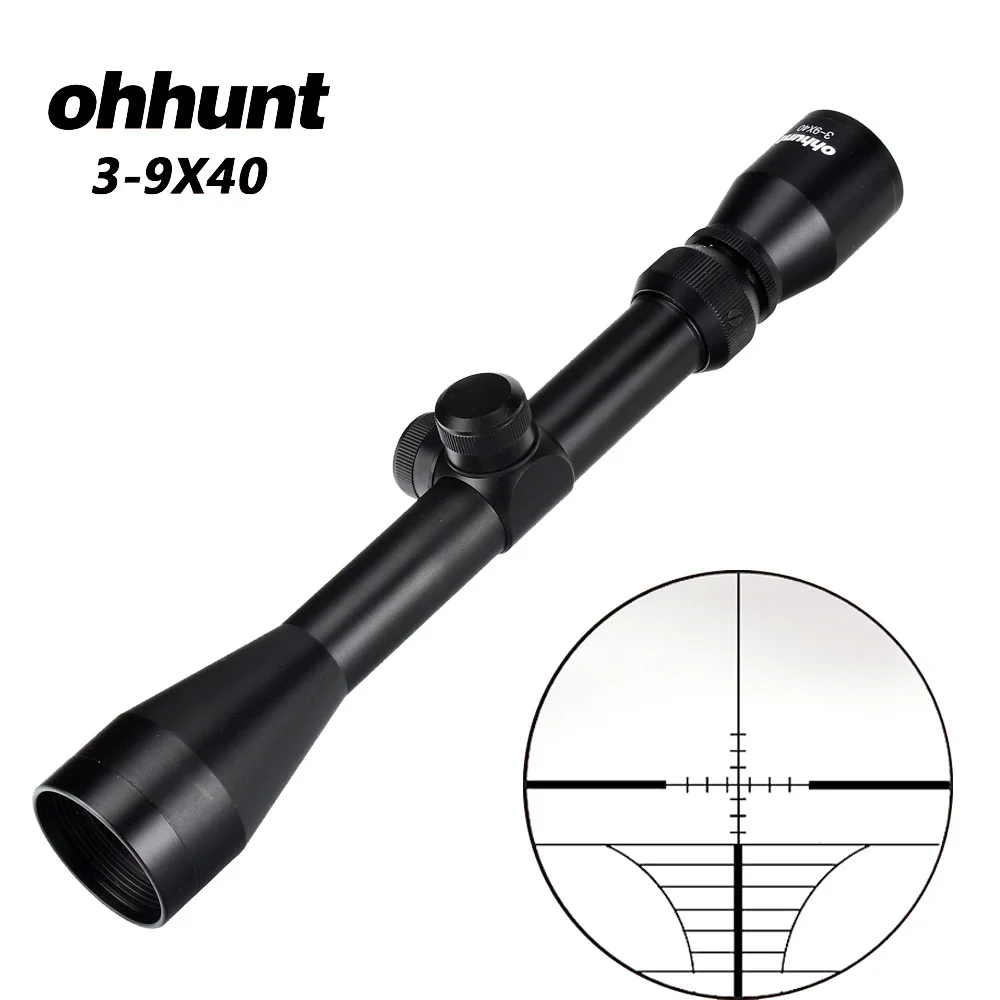 Ohhunt 3-9X40 охотничий комбинированный прицел проволока дальномер Сетка арбалет или Mil точка Сетка прицел тактические оптические прицелы - Цвет: No Rings