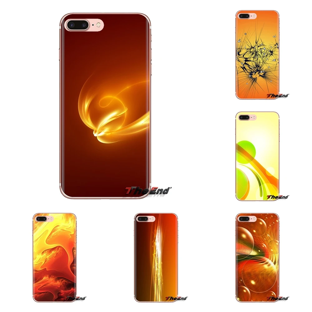 

For Xiaomi Redmi 4A S2 Note 3 3S 4 4X 5 Plus 6 7 6A Pro Pocophone F1 Abstract Orange Art Transparent Soft Cases Covers