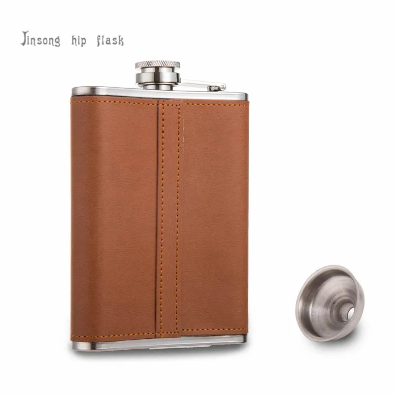 outdoor drinkware 227 ml Flask 8 oz leather hip flask Food Grade Stainless Steel drinkware Alcohol Liquor Whiskey Bottle gifts best outdoor drinkware