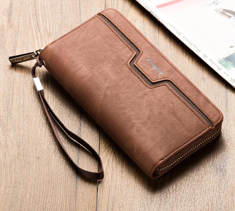 Baellerry Casual Leather Long Wallet Men Walet Male Clutch Zipper Wallets Men Phone Purse Money Bag Coin Pocket Card Holder