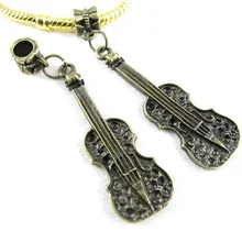 Colgantes del encanto del violonchelo de la música del estilo Punk de bronce de la vendimia para la fabricación de joyería pulseras regalos hechos a mano 10 piezas Z1081