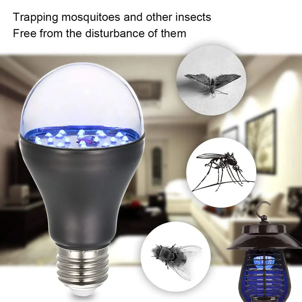 

7W E27 UV Light Bulb Ultraviolet Blacklight for Sterilization Attracting Insects Monetary Validation Identify Fluorescent Dyes