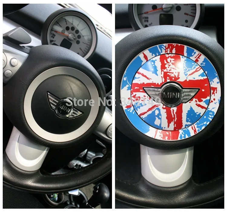 

Aliauto 2 x car-styling Steering Wheel Center Dedicated Car Sticker and decal acessories For MINI COOPER