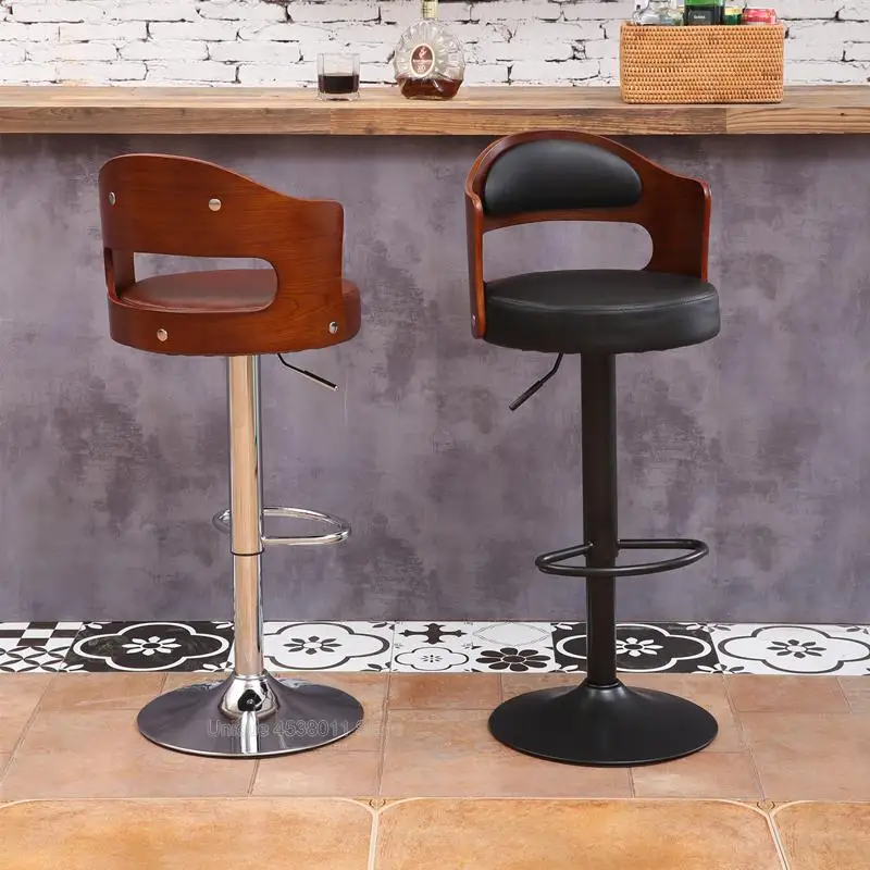 Home Retro Backrest Lift Rotating High Stool Front Desk Cashier Bar Chair Solid Wood Bar Stool European Bar Stool 10% Home Retro Backrest Lift Rotating High Stool Front Desk Cashier Bar Chair Solid Wood Bar Stool European Bar Stool 10%